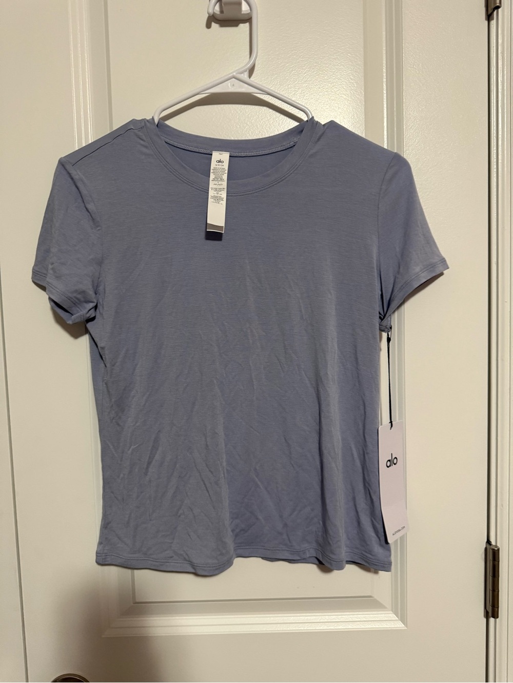 ALO Yoga Light Periwinkle Short Sleeve Crew Tee